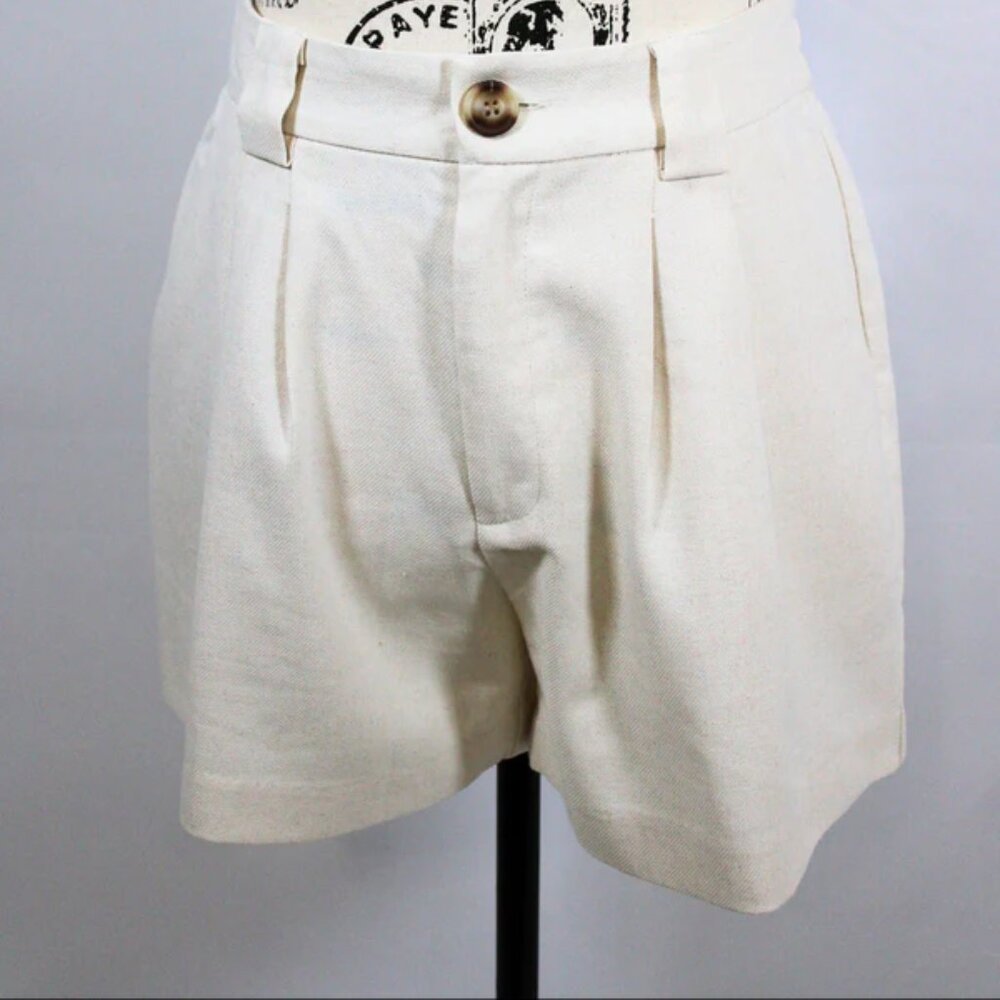 Pleated Wide Leg Shorts